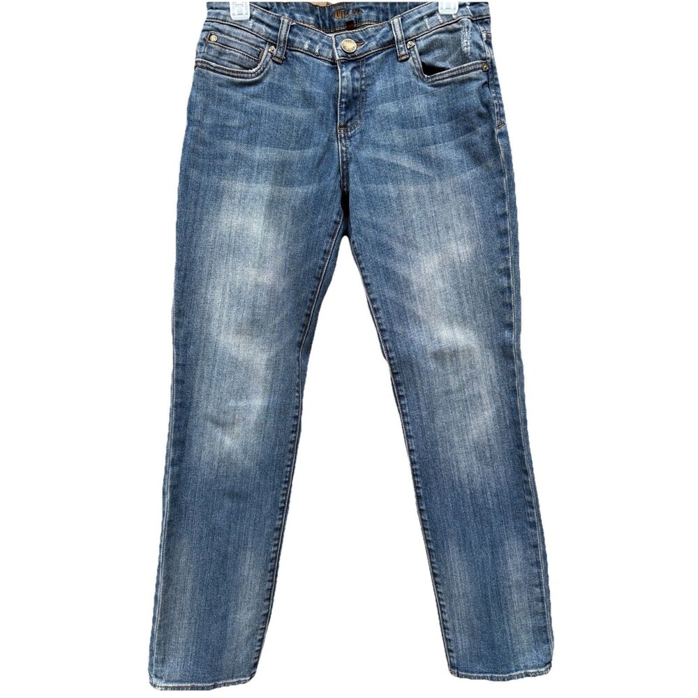Kut From The Kloth Jeans Womens Sz 6 Blue Carrie Boyfriend Stretch Mid Rise